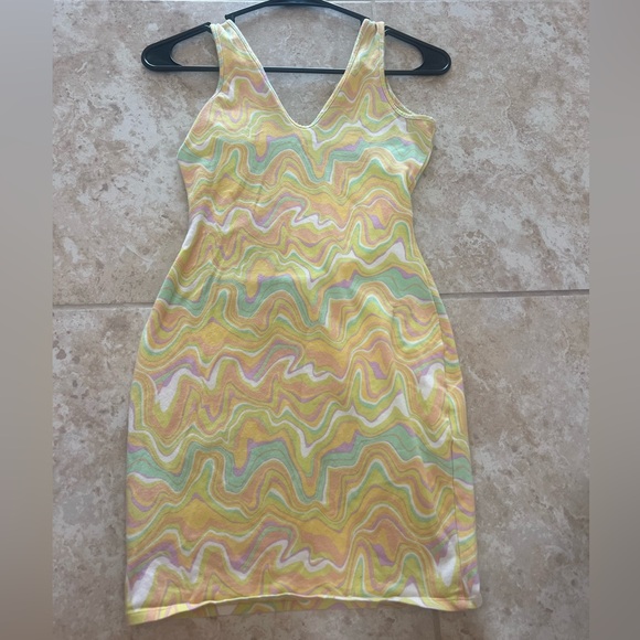 Wild Fable Yellow and Green Sheath Mini Dress - Picture 1 of 5
